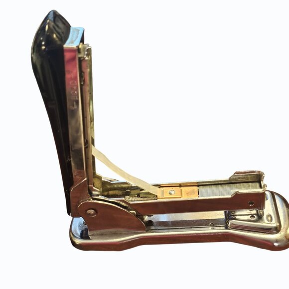 Vintage 5" ACE CADET Model 302 Lift Top STAPLER USA CHROME Black MCM USA - Picture 3 of 10